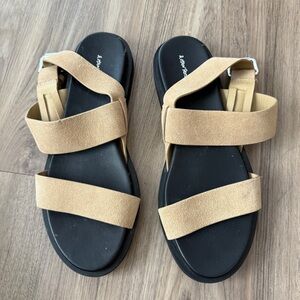 & Other Stories Tan and Black Strappy Sandals Size 38